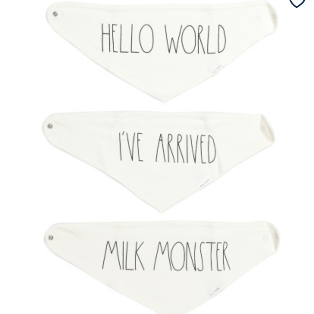LAST 1 - NEW Rae Dunn 3 bandana bibs - Picture 2 of 3
